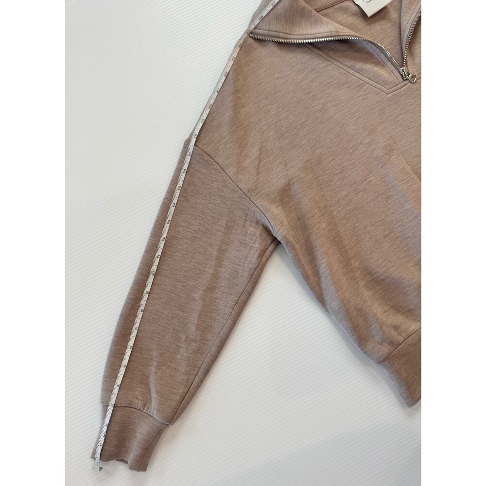 Varley Hawley Half Zip Sweat XS Taupe Marl Double Soft Oversized Pullover Cozy - Picture 8 of 16